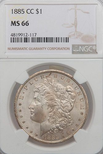 1885 CC MORGAN SILVER DOLLAR NGC 3aa0e5