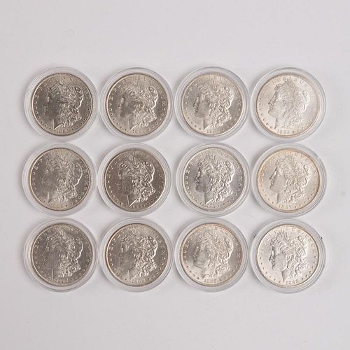 12 MORGAN SILVER DOLLARS 1885 1888A 3aa10a