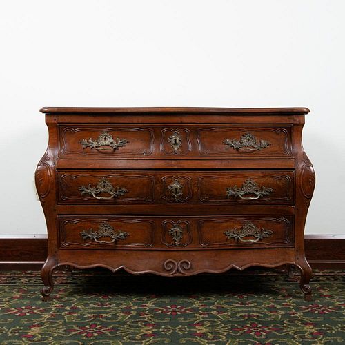 18TH C. FRENCH BOMBE COMMODEFruitwood,