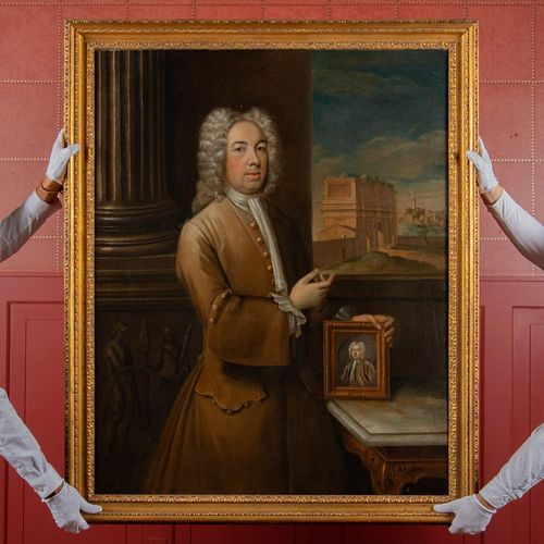 18TH C OIL OF A NOBLEMAN IN ROMEAn 3aa11d