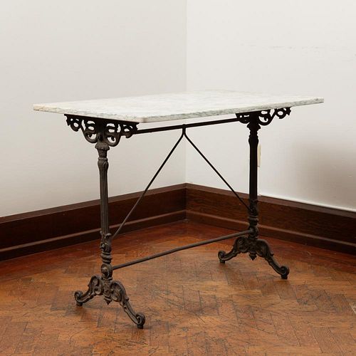 ANTIQUE IRON GARDEN TABLE WITH 3aa137