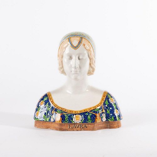 ANGELO MINGHETTI MAIOLICA BUST 3aa13d