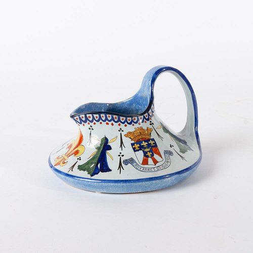 FRENCH FAIENCE PITCHER ADVERTISING