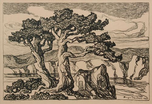 BIRGER SANDZEN ARROYO WITH TREES  3aa175