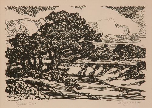 BIRGER SANDZEN GYPSUM CREEK PENCIL SIGNED 3aa1e2