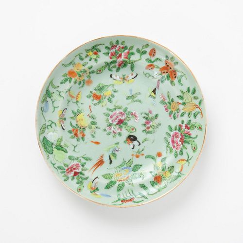 QING CELADON FAMILLE ROSE PLATEA 3aa226