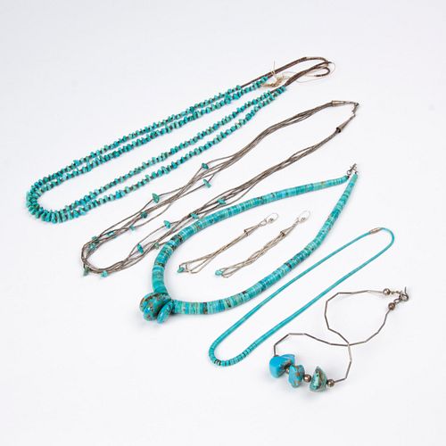 GROUP OF 6 NATIVE AMERICAN TURQUOISE