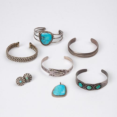 GROUP OF 7 NATIVE AMERICAN JEWELRY