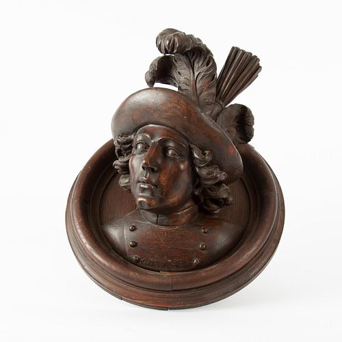 19TH C. BLACK FOREST CARVED BUST