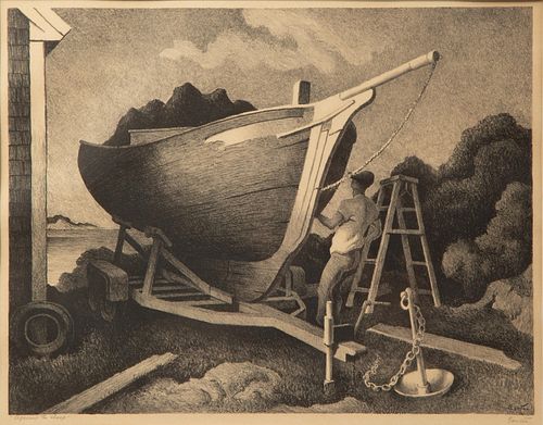 THOMAS HART BENTON REPAIRING THE SLOOP