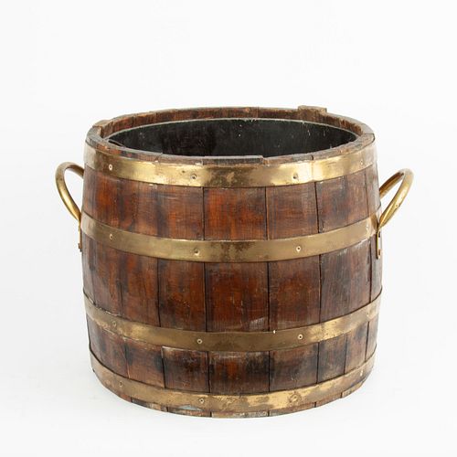 19TH C ENGLISH OAK BARREL WITH 3aa2cc