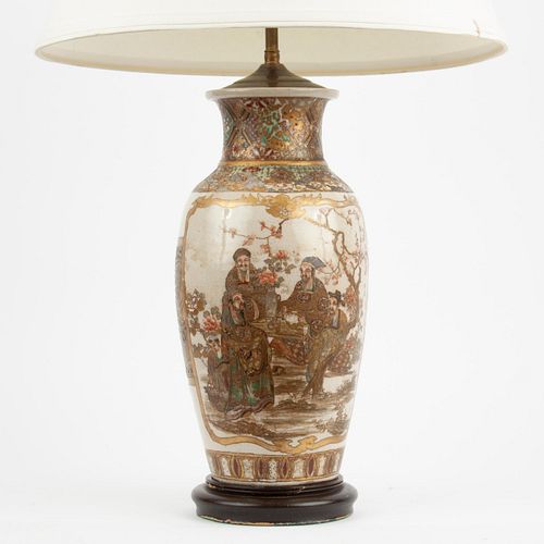 JAPANESE DRILLED SATSUMA VASE TABLE