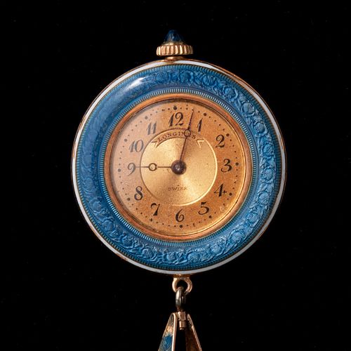 EDWARDIAN LONGINES ENAMELED POCKET WATCH