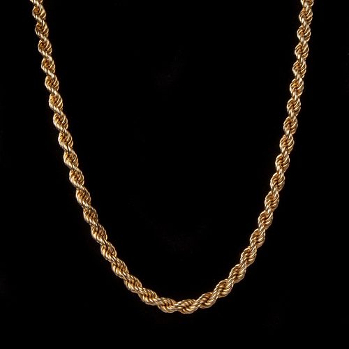 14K YELLOW THICK GOLD ROPE NECKLACE,