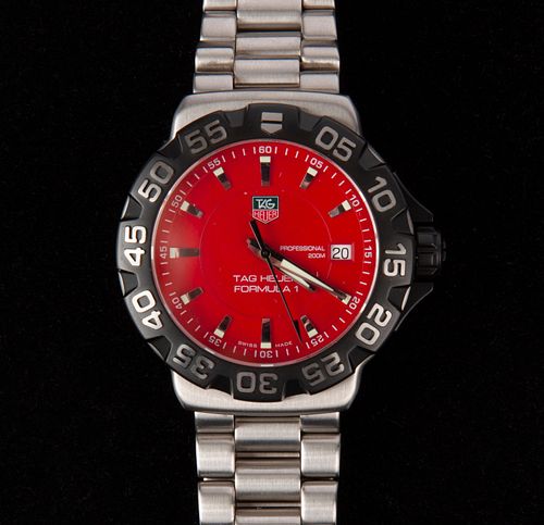 TAG HEUER FORMULA 1 RED DIAL WATCH,