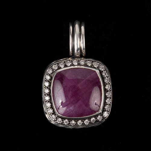 DAVID YURMAN RUBY DIAMOND PENDANT 3aa334