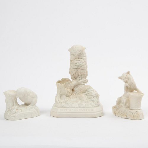 THREE ANTIQUE PARIAN WARE MATCH 3aa3b2