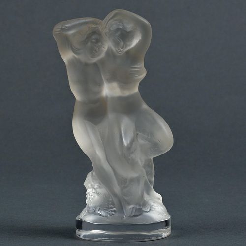 LALIQUE CRYSTAL PAN AND DIANA SCULPTUREA 3aa3af