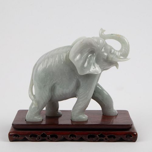 CHINESE BURMESE JADEITE JADE ELEPHANT  3aa3cb