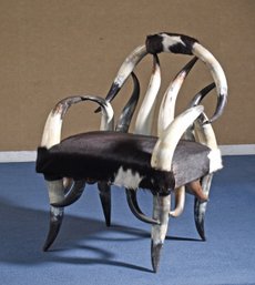 A vintage Texas horn chair made