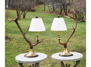 A fine pair of Gorsuch antler table 3aa444