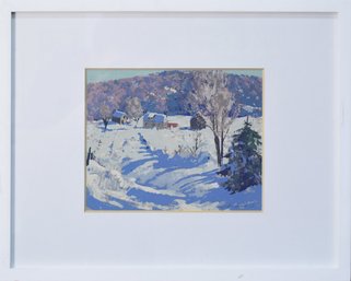 Serigraph on paper winter landscape  3aa446