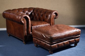 A good brown leather ‘Chesterfield’