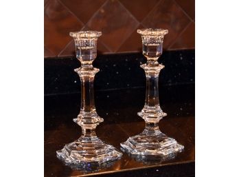 A pair of Baccarat signed crystal 3aa4a4