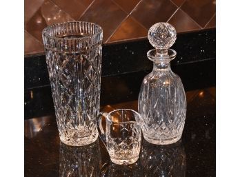 Three signed Waterford crystal