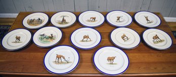 A set of twelve vintage equestrian porcelain