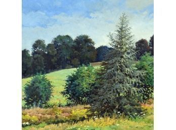 A 20th C. wooded summer landscape,