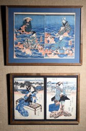 Antique Japanese colored woodcut