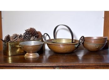 Vintage copper and brass, including: