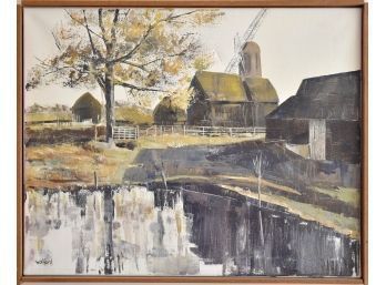 A vintage oil on canvas landscape