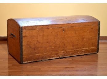 19th C refinished dome top trunk 3aa58b