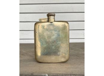 A sterling flask monogrammed (A-A) ,