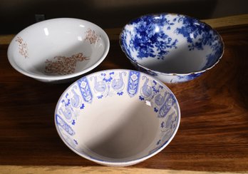 Three vintage wash basins including: