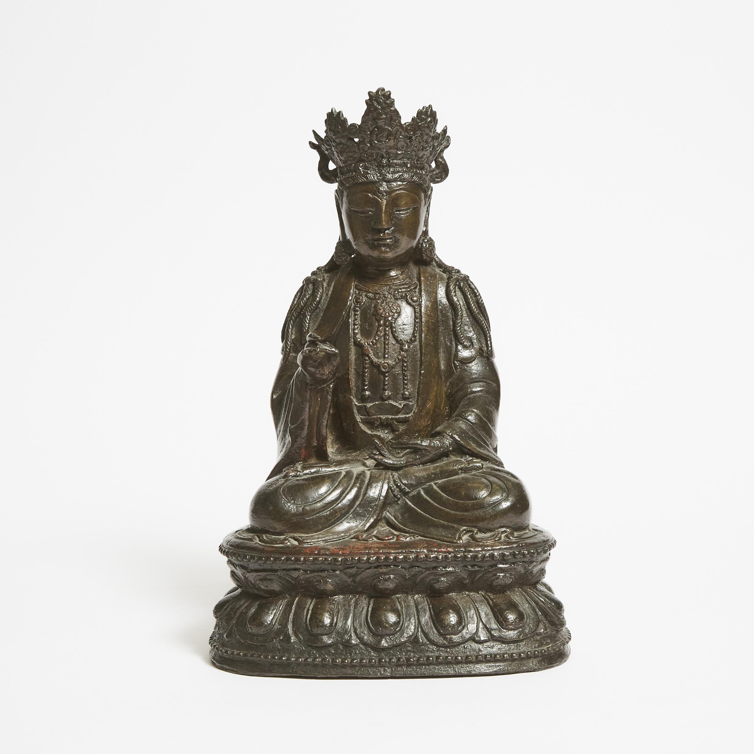 A Large Bronze Figure of Guanyin  3aa6a8