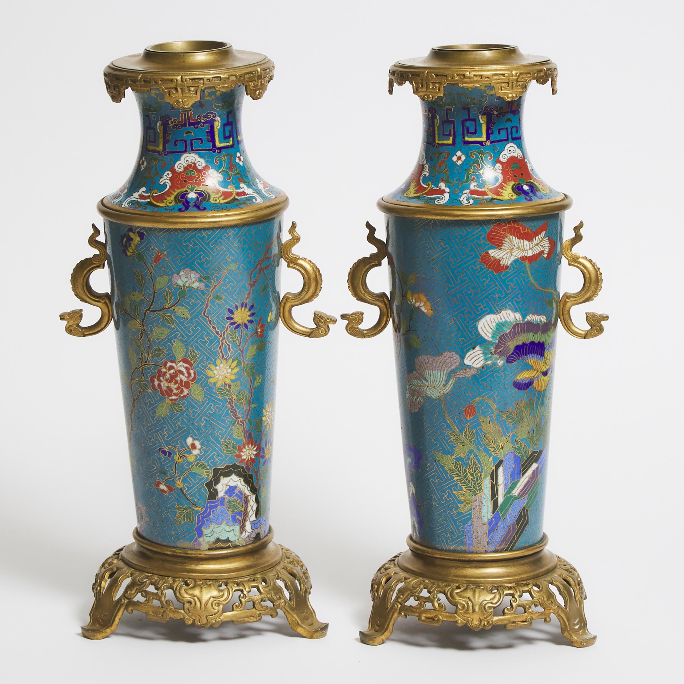 A Pair of Ormolu-Mounted Chinese