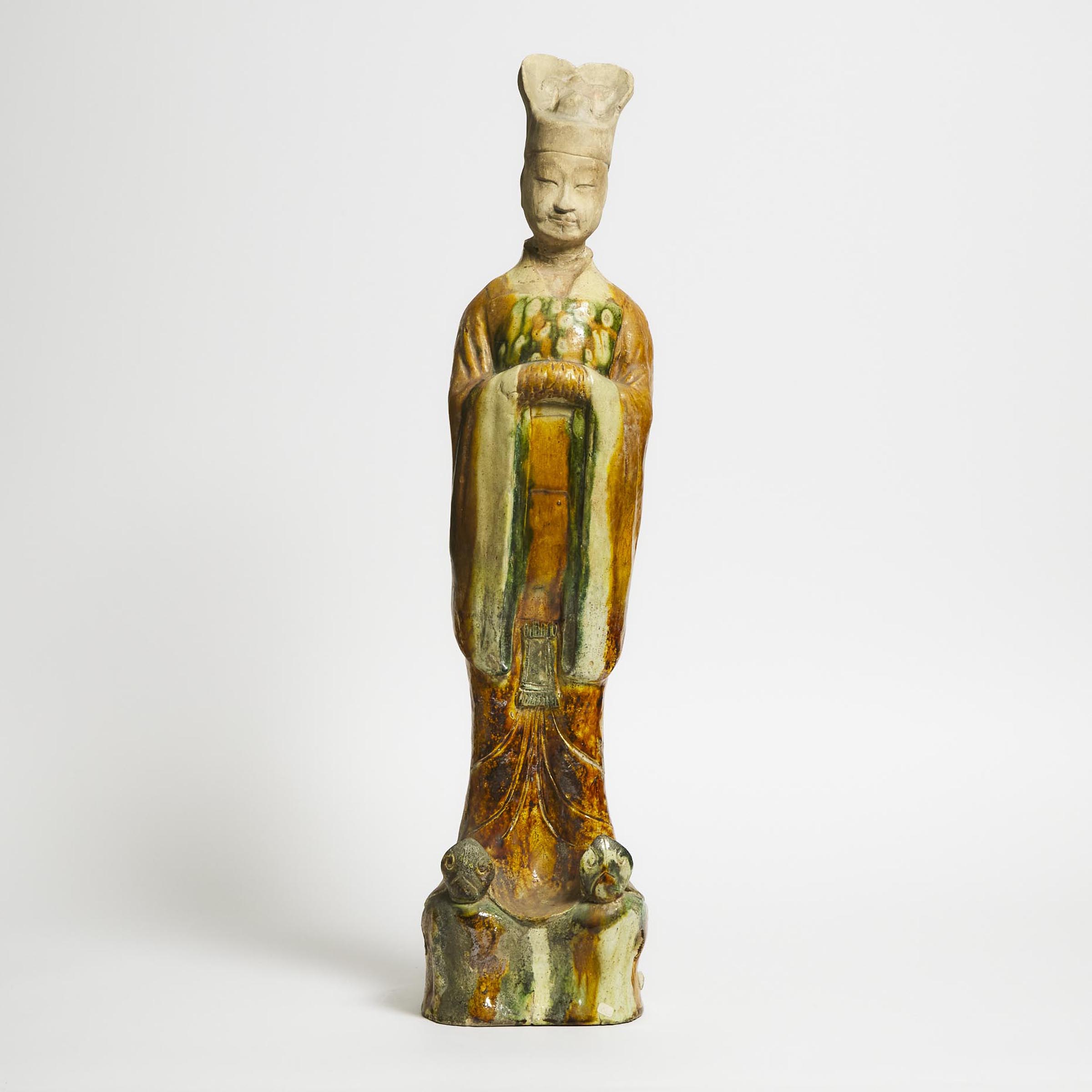 A Large Sancai-Glazed Pottery Figure