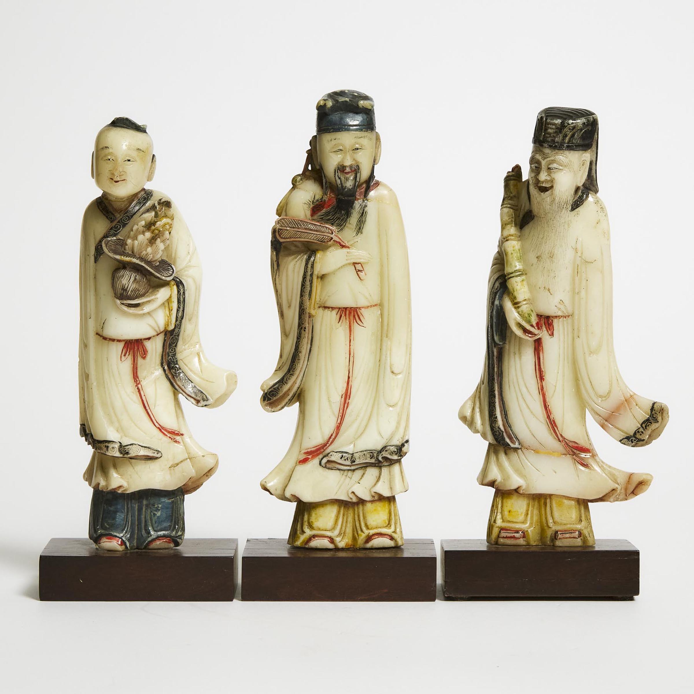 Three Soapstone Immortals, Qing Dynasty