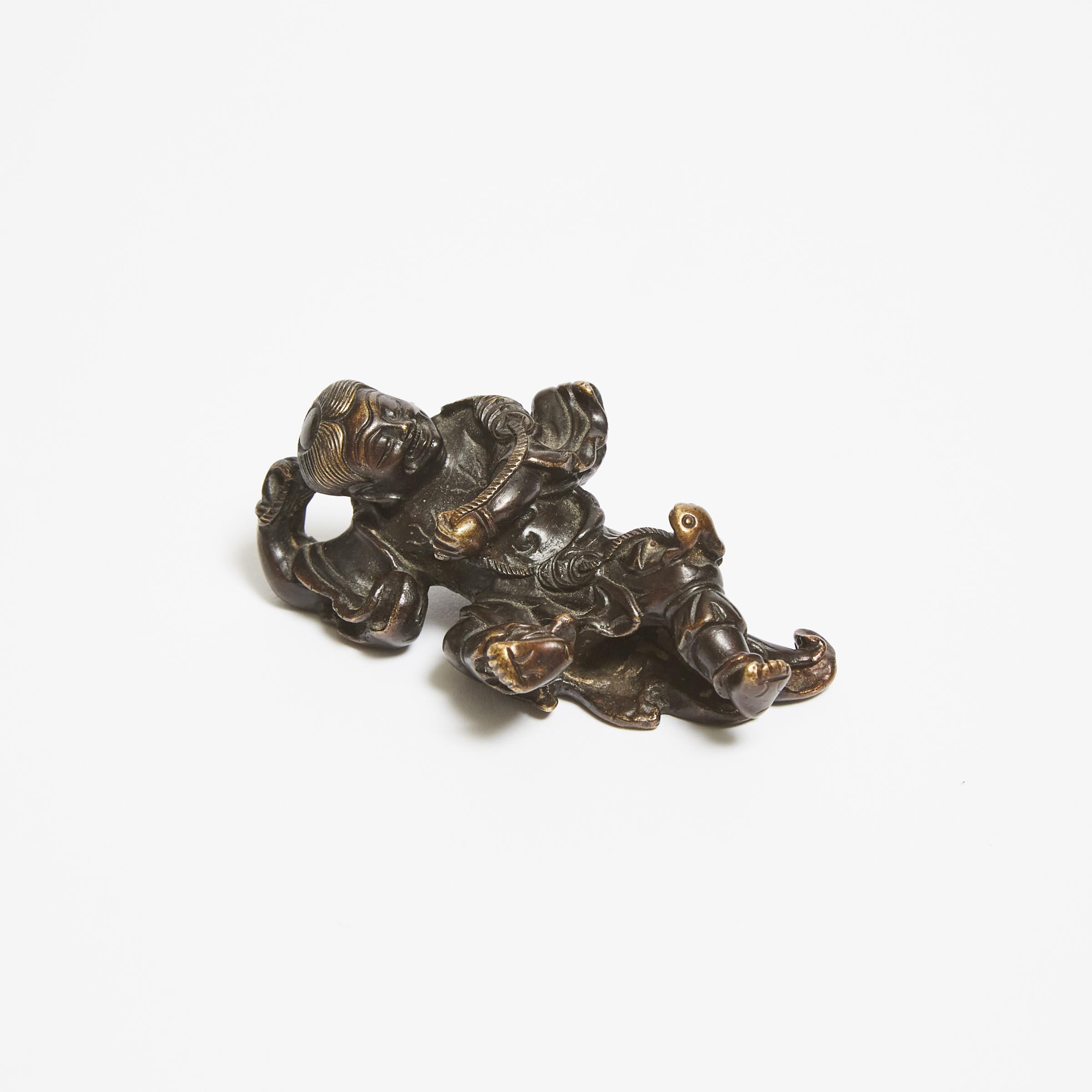 A Bronze 'Liu Hai and Toad' Paper