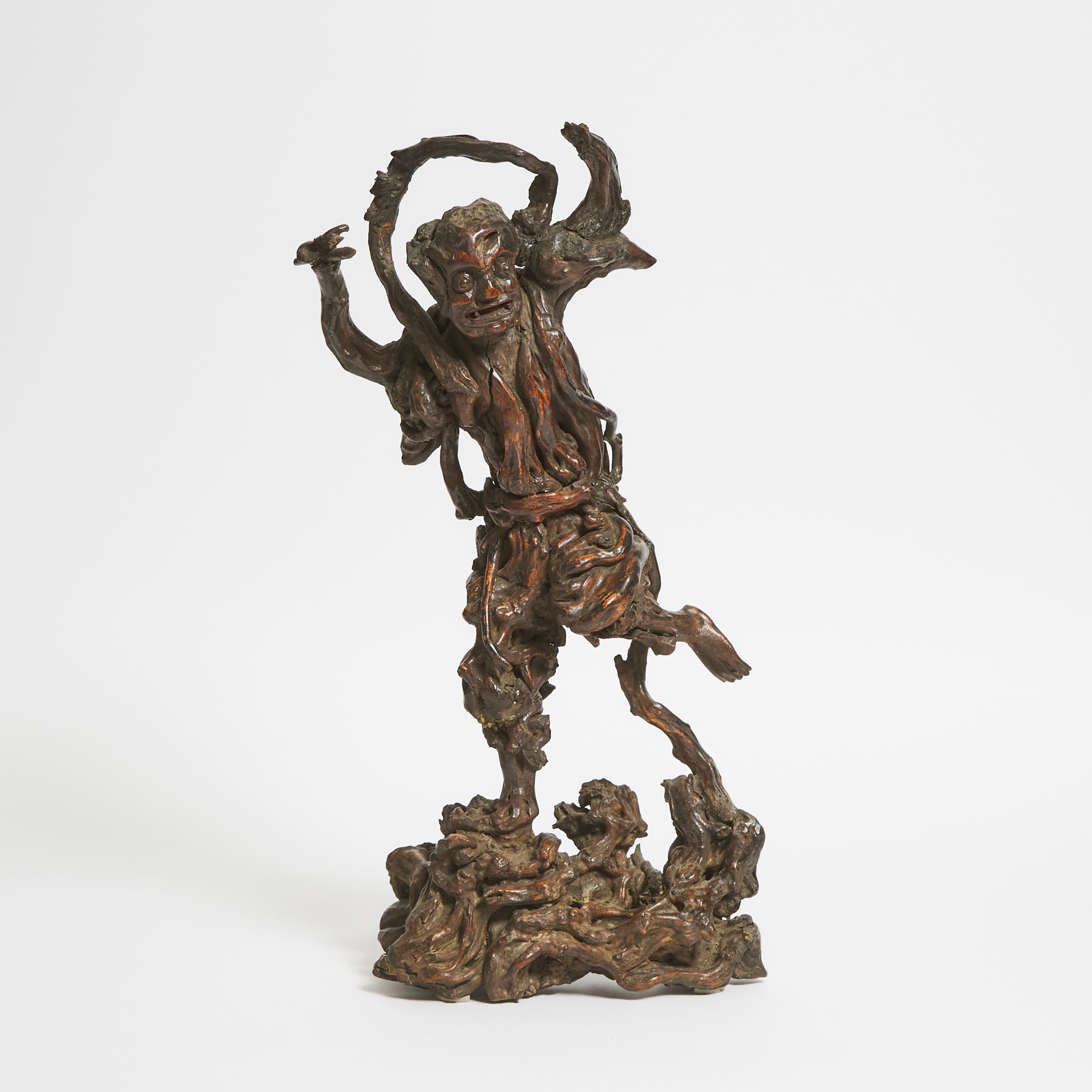 A Rootwood Figure of Kuixing, Qing