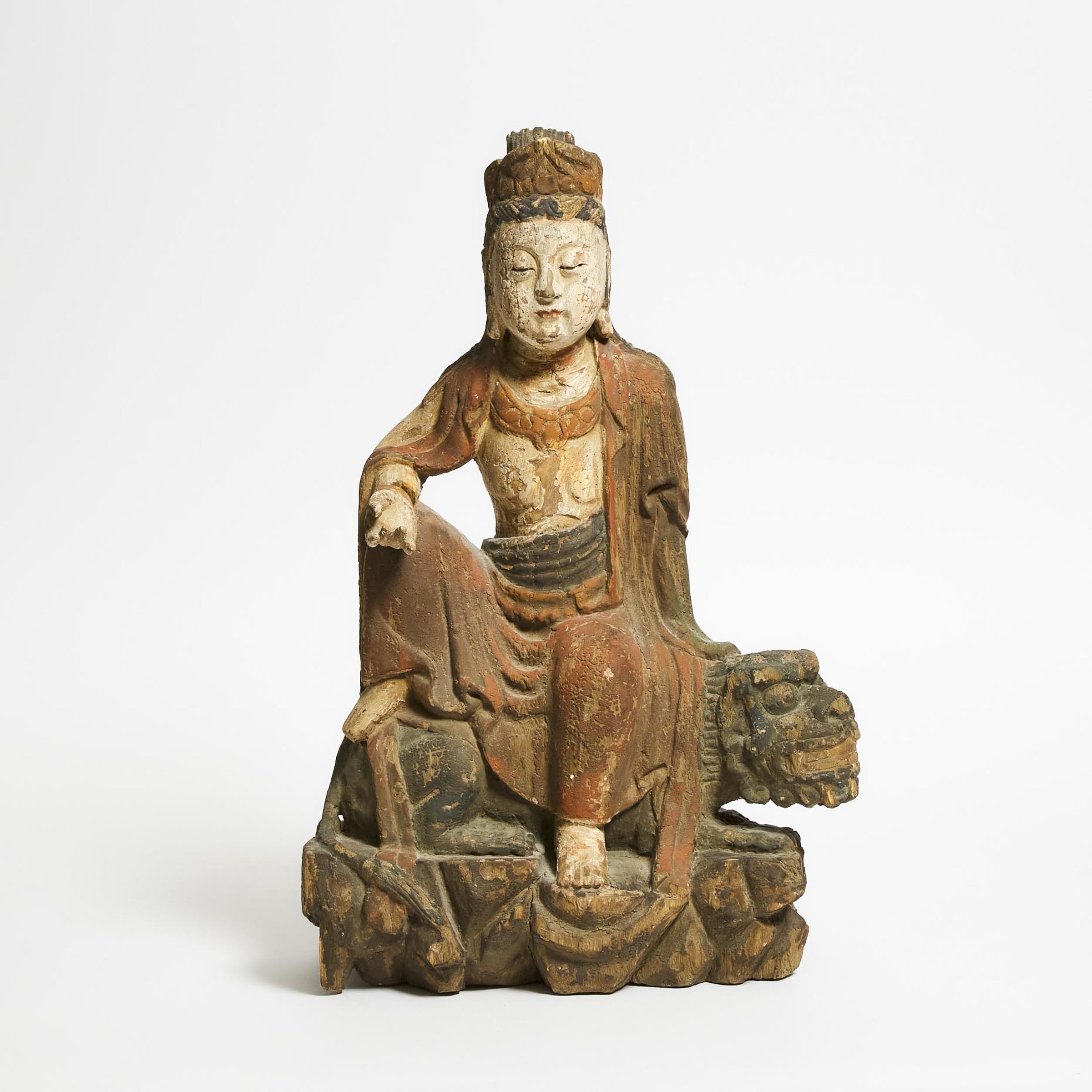 A Polychrome Wood Figure of Guanyin 3aa73b