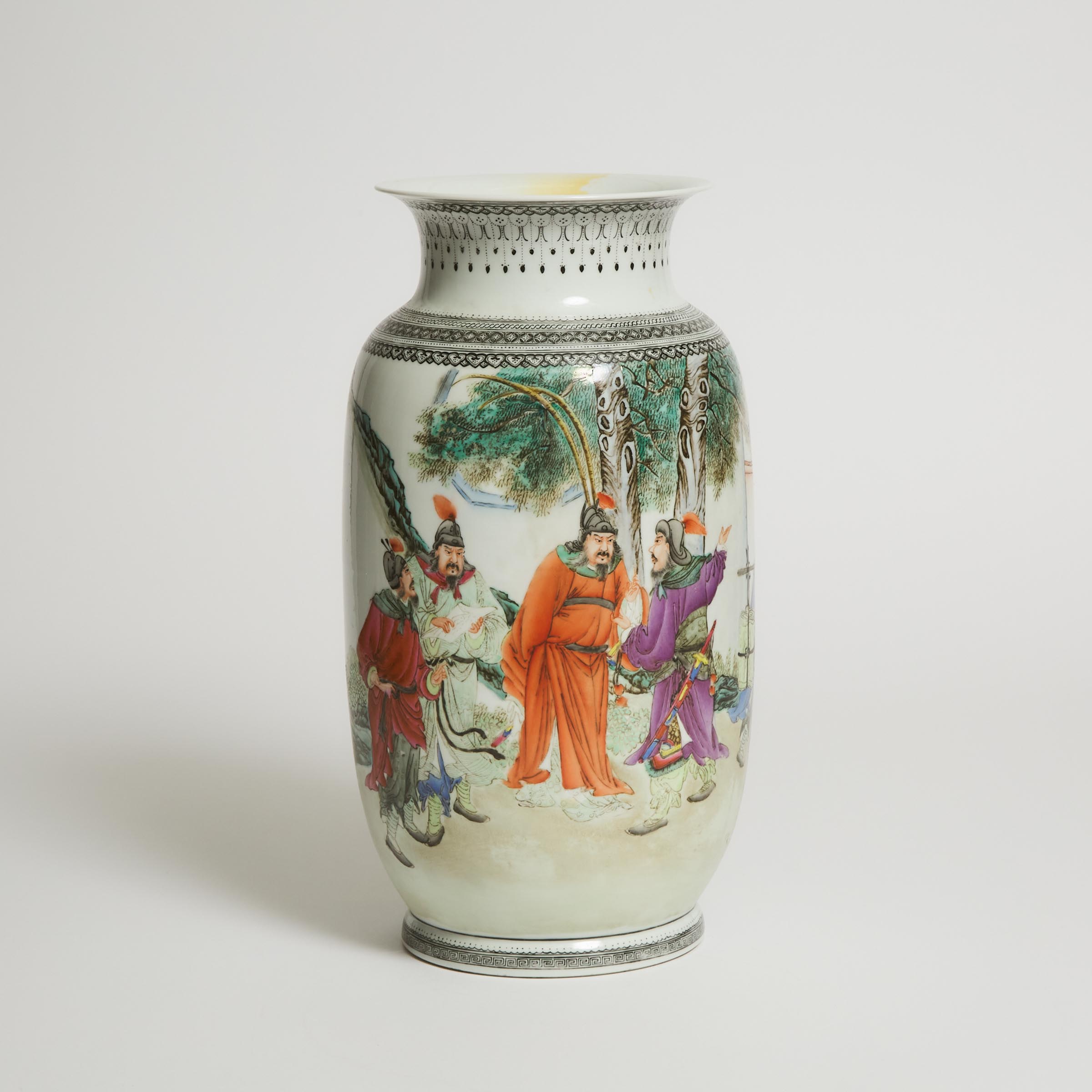 An Enameled 'Figural' Vase, 20th