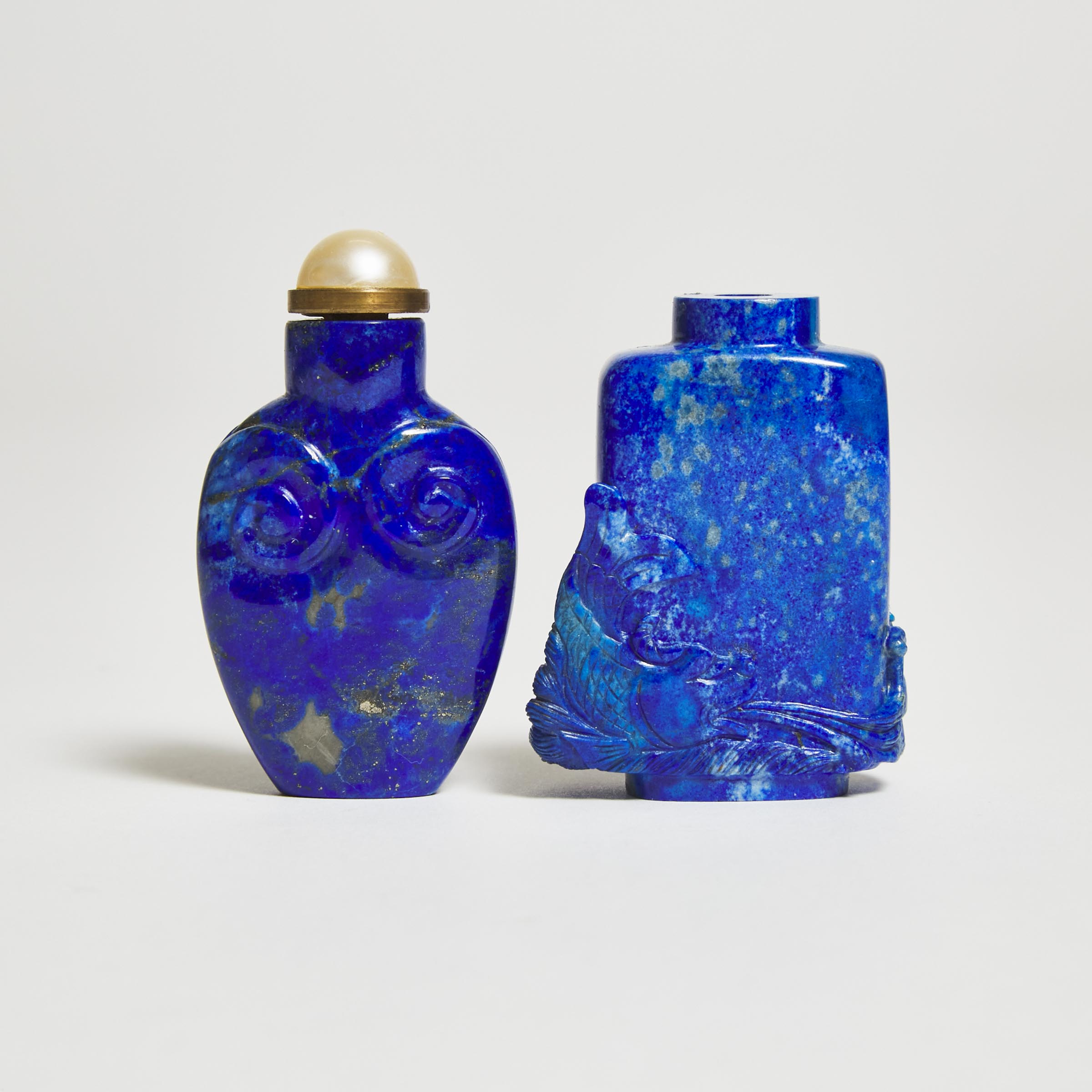Two Lapis Lazuli Snuff Bottles,