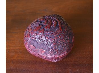 Antique carved Chinese cinnabar