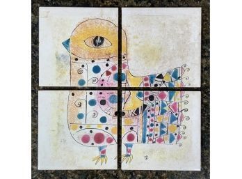 Four painted tiles, compiled to