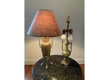 A green stone baluster form lamp 3acf0f