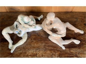 Two erotic terracotta sculptures,
